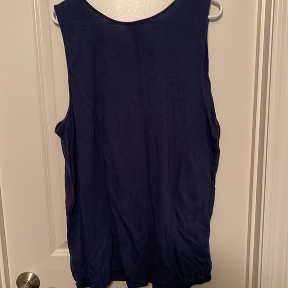 Navy rouched tank top - Picture 4 of 4